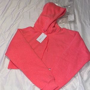 BNWT Lovers + Friends neon pink Zest Hoodie. Cropped. Size small